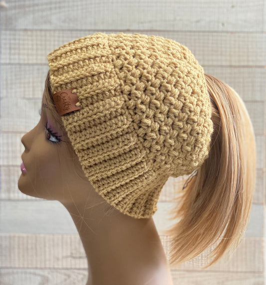 Crochet Ponytail Hat
