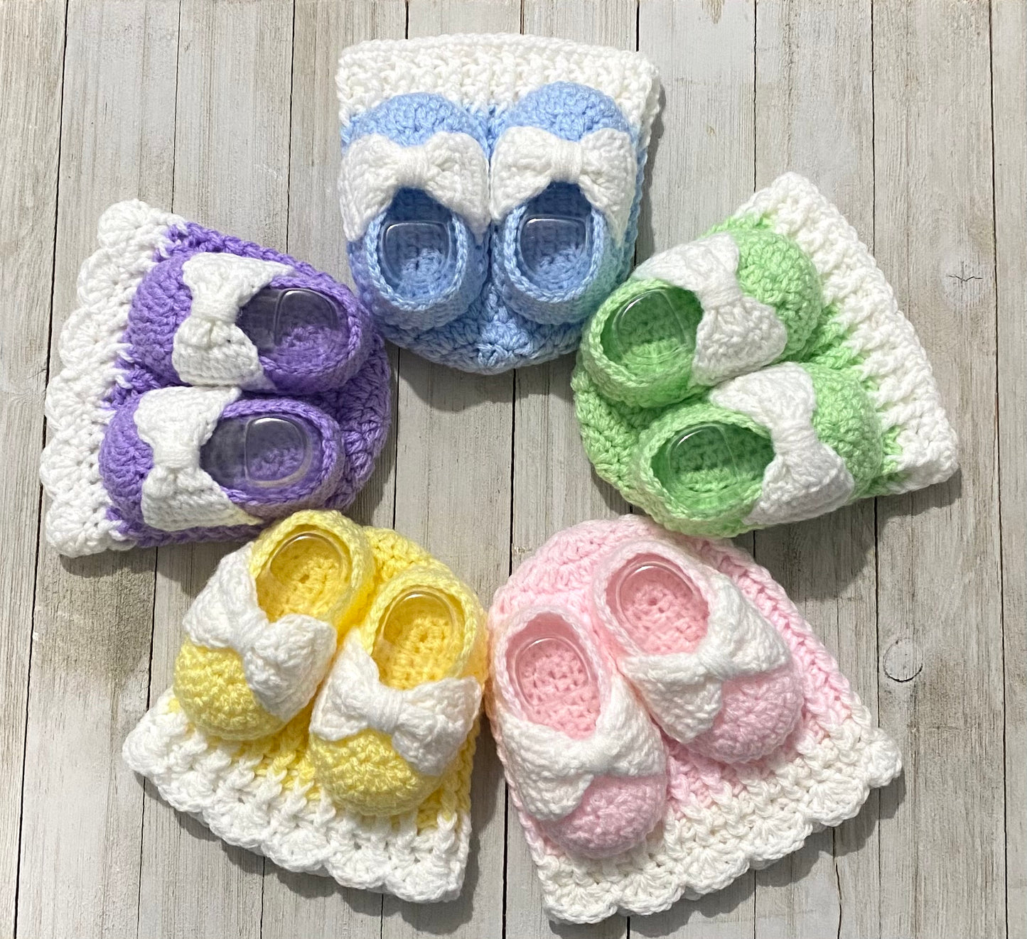 Crochet Baby Hat and Bootie Set