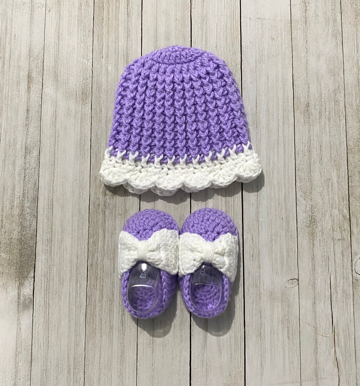 Crochet Baby Hat and Bootie Set