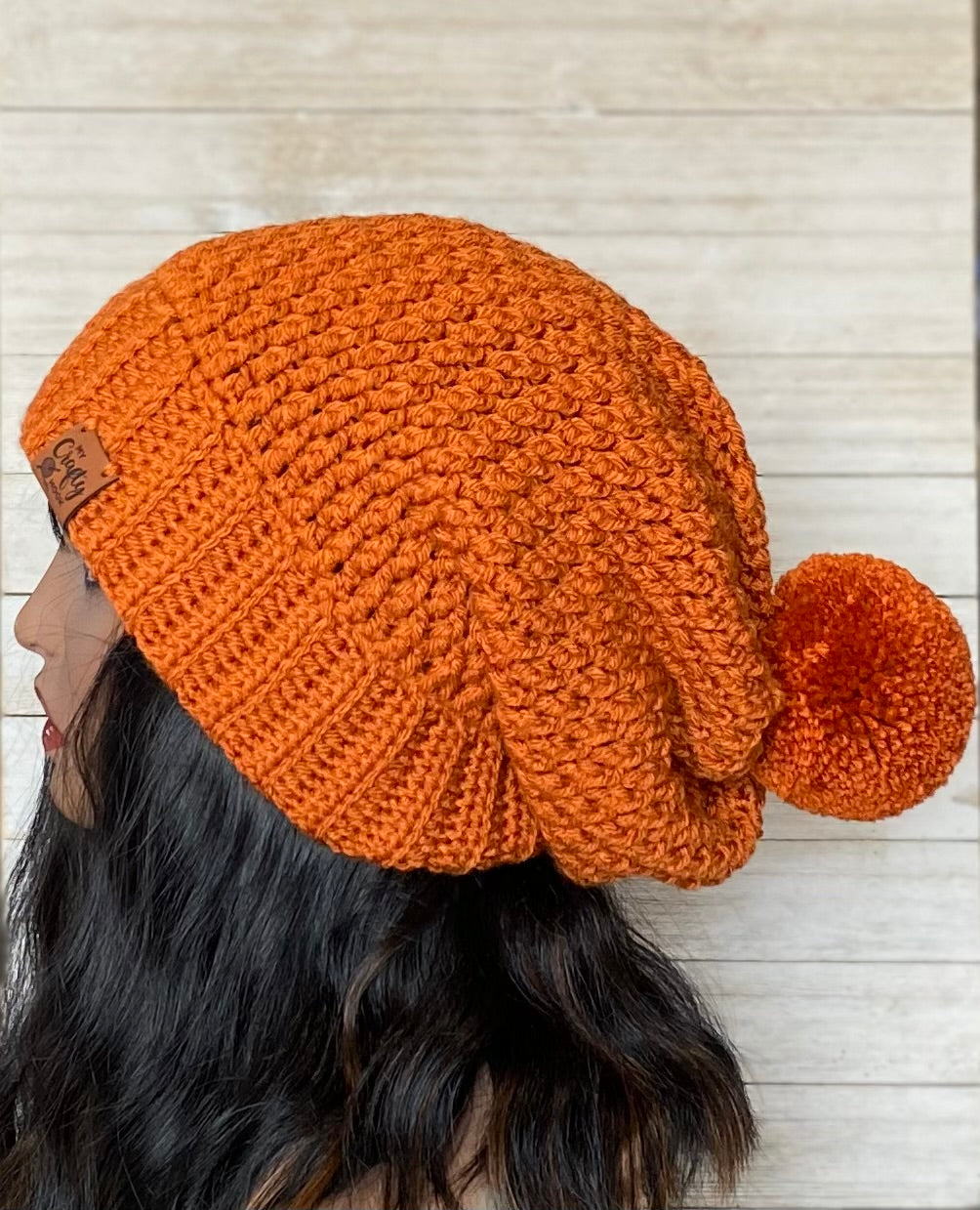 Crochet Slouchy Hat with Pom-Pom